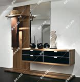 钢琴烤漆门厅柜/简约现代玄关柜/北欧复式胡桃木衣帽柜/ 隔断柜