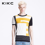 KIKC 2016男士夏天潮男T血短袖　条纹韩版圆领针织衫t恤