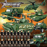 沃马军事模型拼装插积木聪明的顺溜雄鹰小子坦克飞机汽车儿童玩具
