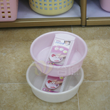 台湾keyway小脸盆 塑料盆家务清洁工具清洁器搓衣板洗衣盆 带搓板