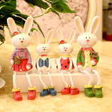 创意树脂工艺家居装饰品大号吊脚娃娃米菲兔子居家可爱小摆件动物
