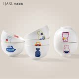 亿嘉韩式创意陶瓷碗可爱米饭碗小碗卡通儿童碗韩国正版授权梦想兔