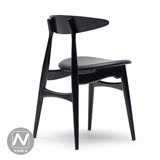 北欧风格设计师经典水曲柳实木餐椅休闲咖啡店西餐厅书房电脑椅子