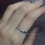 香港代购铂金镶单钻光圈指环tiffany蒂芙尼pt950男女情侣对戒戒指