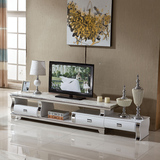 大理石电视柜不锈钢小户型白色烤漆客厅现代伸缩组合电视柜 908#