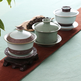 茶壶海杯紫砂陶瓷冰裂功夫茶具套装 冰裂汝窑盖碗 三才碗 青瓷