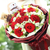 实拍11朵玫瑰花束圣诞情人节生日鲜花速递深圳同城送女友送老婆