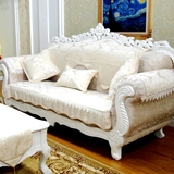 垫雪尼尔提花蕾丝坐垫套沙发巾罩贵妃垫可定做米白色欧美式沙发