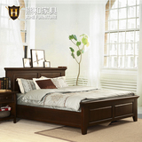 美式实木床1.8米1.5米双人婚床高箱储物床简约环保水性漆熙和家具