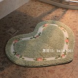 特价田园玫瑰超细纤维地毯乳胶防滑垫心型卫生间吸水地垫门垫脚垫
