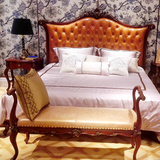 金玉坊大床 2015款新款实木床 头层牛皮1.8米床 小户卧室家具