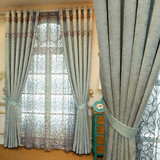 简约现代雪尼尔窗帘成品客厅卧室 定制大气绒面遮光窗帘布精编纱