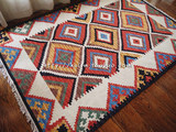 125*185cm印第安纳瓦霍Navajo手工编织羊毛地毯 基利姆客厅卧室毯