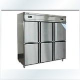 凯德六门冰柜双机双温冷藏冷冻柜商用6门冰箱饭店厨房餐厅可选铜
