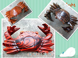 红木螃蟹烟灰缸 实木雕螃蟹摆件 招财工艺品 商务礼品客厅装饰品
