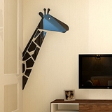 半身鹿创意温馨可爱3D亚克力立体墙贴儿童房卧室客厅沙发背景墙