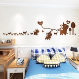 儿童房猫咪3D亚克力立体墙贴沙发墙床头卧室电视墙可爱装饰温馨