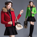 2015秋冬新款韩版女装短款毛呢外套女韩版修身加厚长袖呢子大衣潮