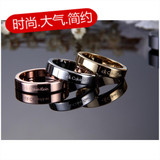 正品CK戒指 情侣对戒日韩钛钢时尚男女婚戒18k玫瑰金指环2016新款