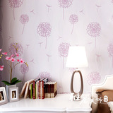 3D紫色公主学生青少年房女孩卧室客厅无纺布壁纸沙发床头背景墙纸