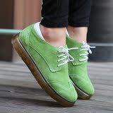 秋季新款内增高3.5厘米女鞋桔色绿色紫色时尚反绒皮休闲运动鞋潮