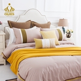 欧思陆软装样板房新中式现代黄色美式床上用品东南亚风多件套定制