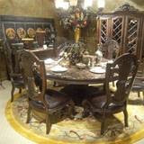 欧式古典家具正品代购  大理石台面餐桌 餐椅 手工雕刻餐边柜L230