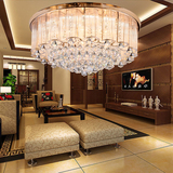 S金色欧式客厅水晶灯LED圆形卧室餐厅吸顶灯奢华大气80CM 1米灯具