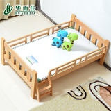 华而佳实木单人床1.2米儿童床榉木婴儿1米单层床简易 带护栏小床