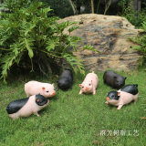 花园摆件庭院装饰品仿真动物田园创意景观摆设树脂工艺品小猪雕塑