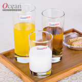 进口Ocean透明家用玻璃水杯 圆形耐热茶杯 喝水杯子牛奶杯果汁杯