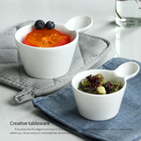 纯白色陶瓷碗创意点心碗甜品碗中西式餐碗小吃水果沙拉碗家用餐具