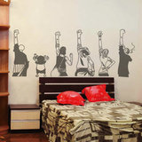 海贼王经典动漫人物贴画青春励志团队剪影创意卧室床头背景墙贴纸