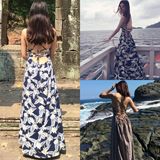 泰国旅游必备海边度假沙滩裙性感女神气质长裙露背连衣裙海滩裙夏