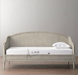 法式美式乡村实木床欧式午睡床法式橡木儿童沙发床