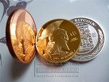 3枚全套美国比特纪念币 金银铜币精美泰坦人头币BTC工艺品徽章