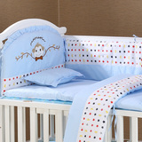 婴儿床上用品套件全棉婴儿床围五件套纯棉可拆洗春夏宝宝床品
