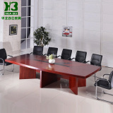北京办公家具长条实木贴皮会议桌培训洽谈桌简约现代油漆办公桌椅