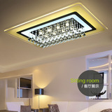 长方形LED超薄吸顶灯 现代简约大气客厅灯 主卧室房间灯水晶灯