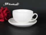 欧式纯白陶瓷咖啡杯碟套装卡布奇杯诺拿铁杯COSTA杯支持logo定制