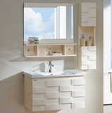 陶之乐 橡木实木欧式吊柜洗脸陶瓷面盆浴室柜组合 个性整体卫浴