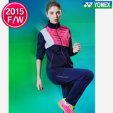 2015秋冬 深蓝＋粉色 女款洋气快干羽毛球长袖套装 YONEX韩国代购