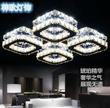 LED创意客厅灯奢华水晶吸顶灯长方形水晶灯现代简约多头卧室灯具