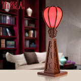 现代新中式台灯具仿古典实木雕花客厅灯红色喜庆婚房卧室床头灯饰