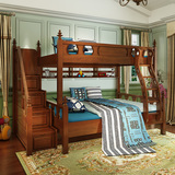 美式全实木上下床 高低床双层床 儿童床子母床 成人上下铺实木床