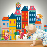 新款儿童墙贴卡通贴纸可爱墙贴 幼儿园儿童房装饰贴画 猴子城堡