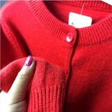 2015韩版新款秋冬季宽松短款外套长袖开衫加厚针织纯色毛衣女圆领