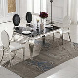 餐桌 钢化玻璃 桌子 不锈钢餐桌 餐桌椅组合,一桌六椅 一桌四椅
