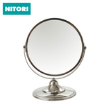 日本NITORI尼达利 化妆镜双面镜 3倍放大镜子 超大号梳妆镜高清