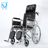 康健 可全躺高靠背座便轮椅铝合金老人残疾人轻便折叠助行手推车